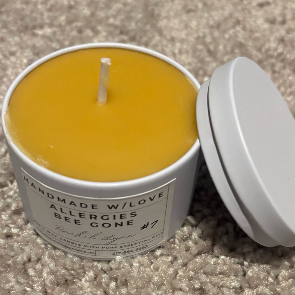 Natural Beeswax Candle | Pure DoTerra Essential oil ~ Allergies Bee Gone